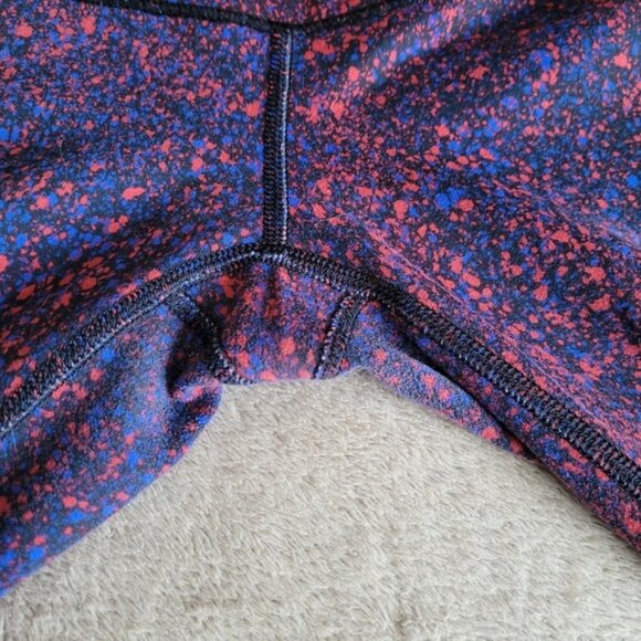 Lululemon Wunder Under Pant III Splatter Prep Red Sapphire Blue size 4 - Picture 10 of 13